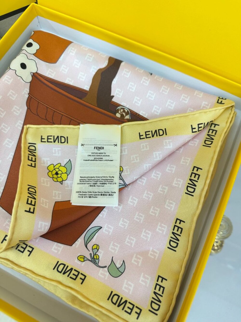 Fendi Floral-Print Square Scarf